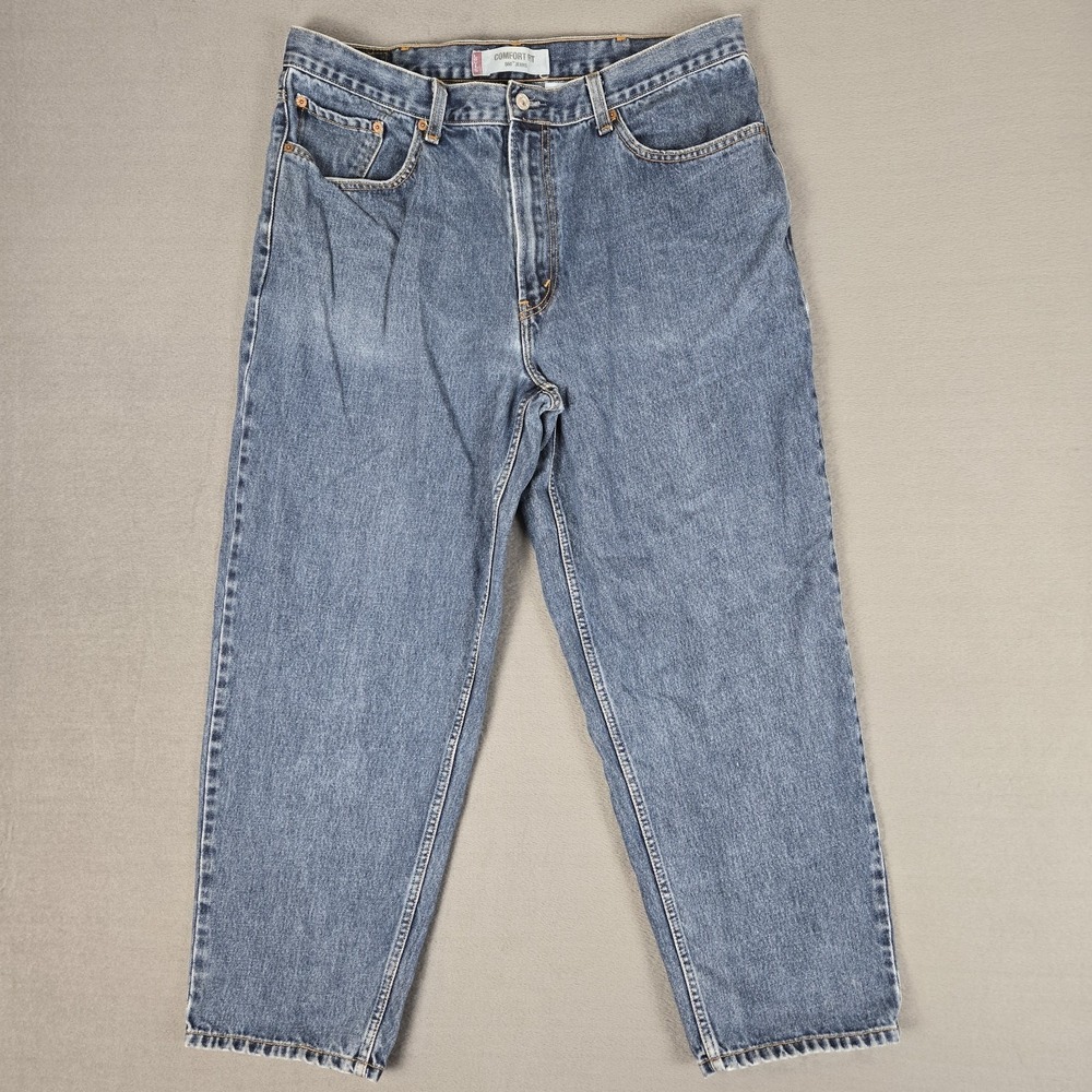 Levis 560 Jeans Mens 38x30 (Fits 36x28) Comfort Loose Fit Tapered Leg Blue Y2K